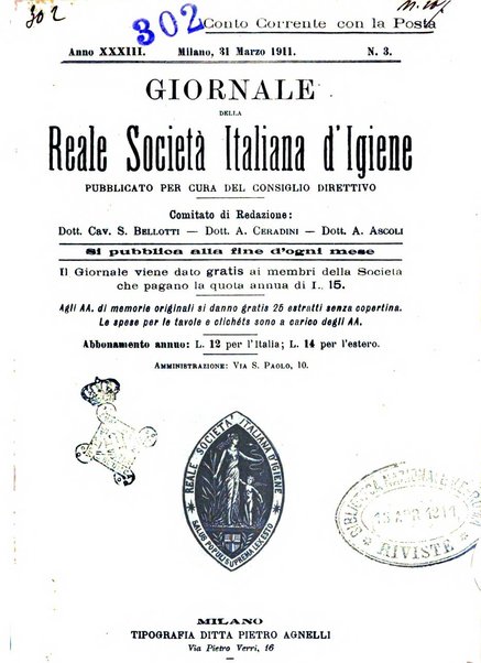 Giornale della Società italiana d'igiene