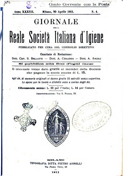 Giornale della Società italiana d'igiene