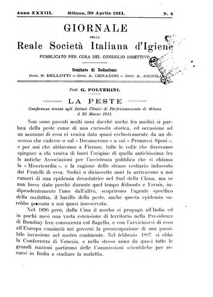 Giornale della Società italiana d'igiene