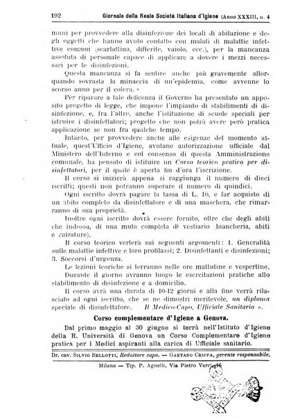 Giornale della Società italiana d'igiene