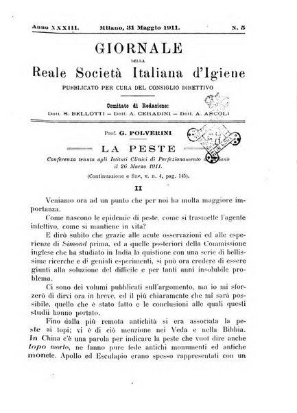 Giornale della Società italiana d'igiene