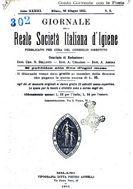 Giornale della Società italiana d'igiene