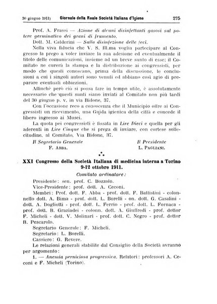 Giornale della Società italiana d'igiene