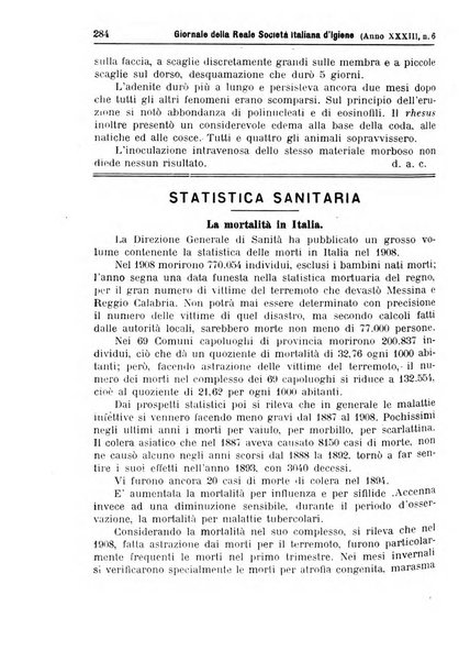 Giornale della Società italiana d'igiene