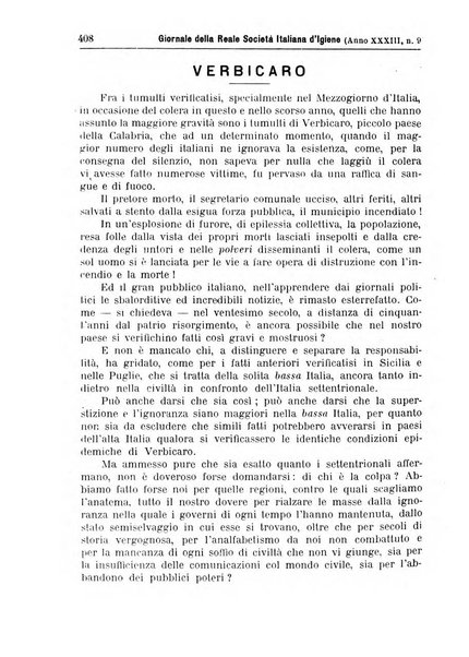 Giornale della Società italiana d'igiene