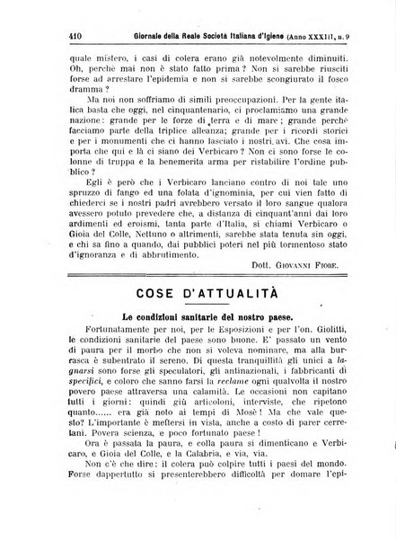 Giornale della Società italiana d'igiene