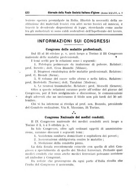 Giornale della Società italiana d'igiene