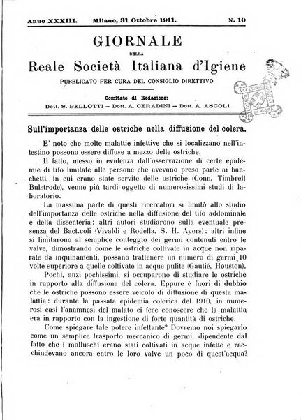 Giornale della Società italiana d'igiene