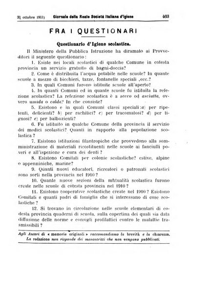 Giornale della Società italiana d'igiene