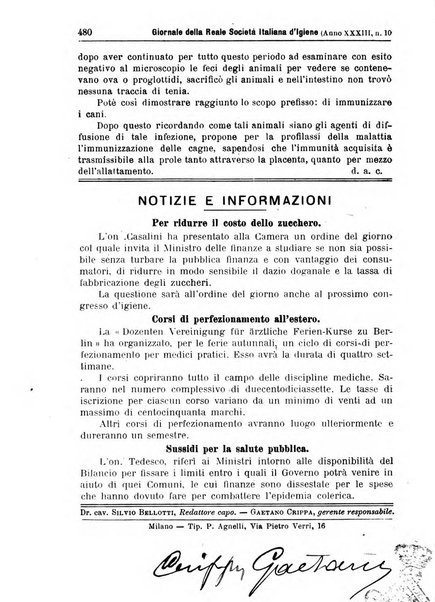 Giornale della Società italiana d'igiene