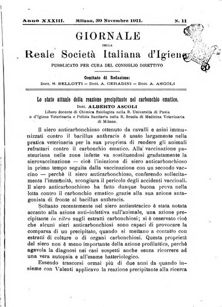 Giornale della Società italiana d'igiene