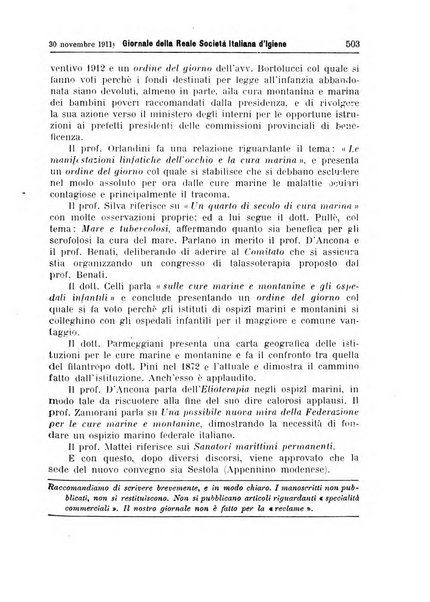 Giornale della Società italiana d'igiene