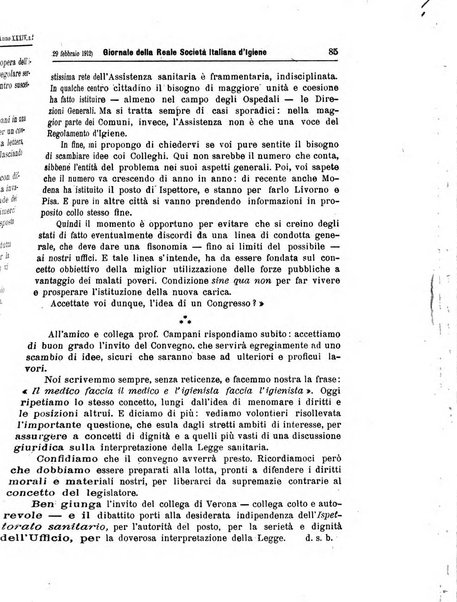 Giornale della Società italiana d'igiene