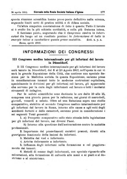 Giornale della Società italiana d'igiene