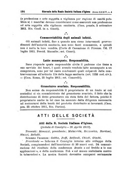 Giornale della Società italiana d'igiene