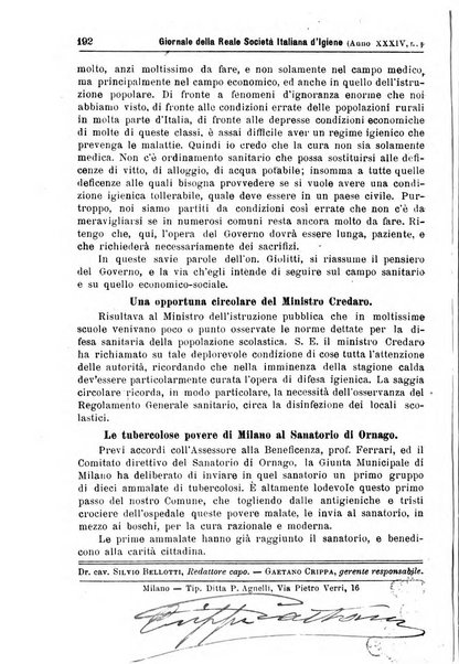 Giornale della Società italiana d'igiene