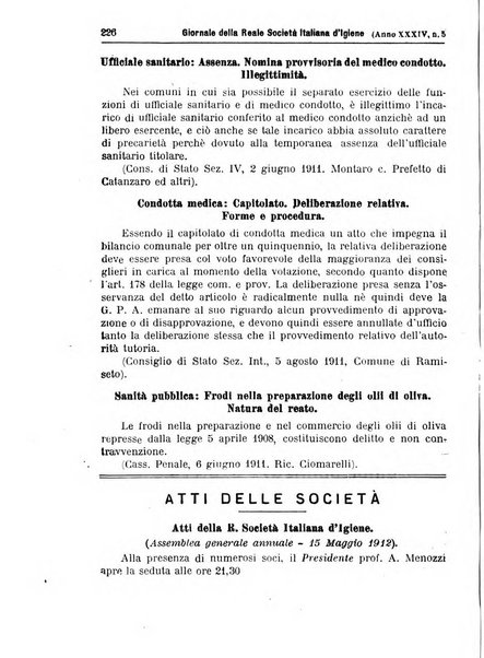 Giornale della Società italiana d'igiene