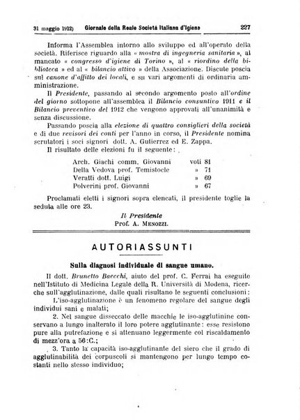 Giornale della Società italiana d'igiene