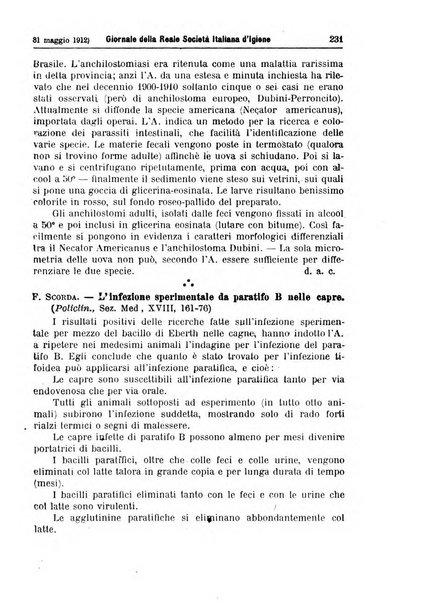 Giornale della Società italiana d'igiene