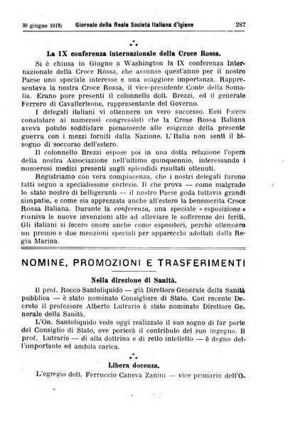 Giornale della Società italiana d'igiene