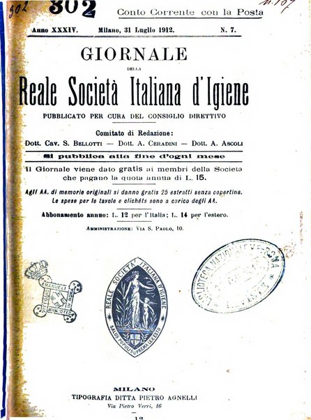 Giornale della Società italiana d'igiene