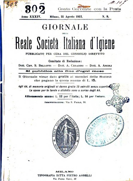 Giornale della Società italiana d'igiene