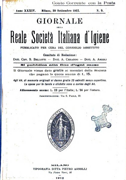 Giornale della Società italiana d'igiene