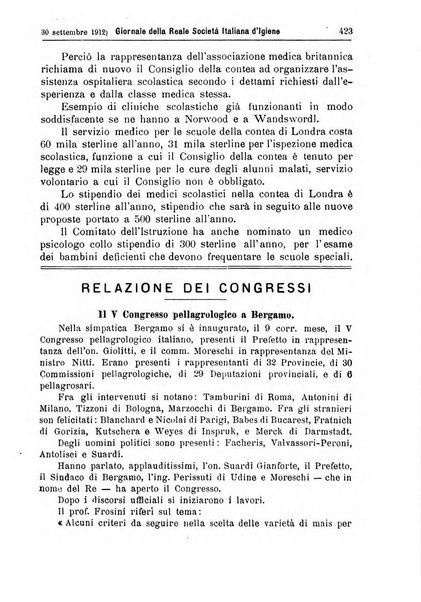 Giornale della Società italiana d'igiene