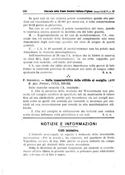 Giornale della Società italiana d'igiene