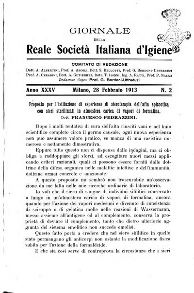 Giornale della Società italiana d'igiene