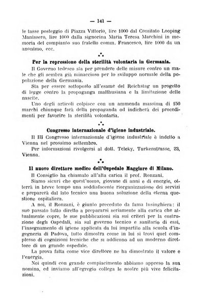 Giornale della Società italiana d'igiene