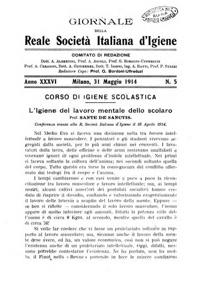 Giornale della Società italiana d'igiene