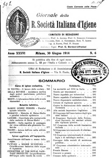 Giornale della Società italiana d'igiene