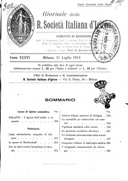 Giornale della Società italiana d'igiene