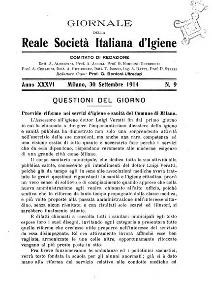 Giornale della Società italiana d'igiene