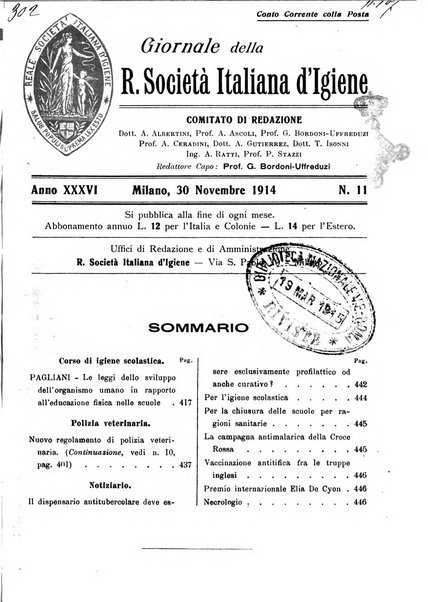 Giornale della Società italiana d'igiene