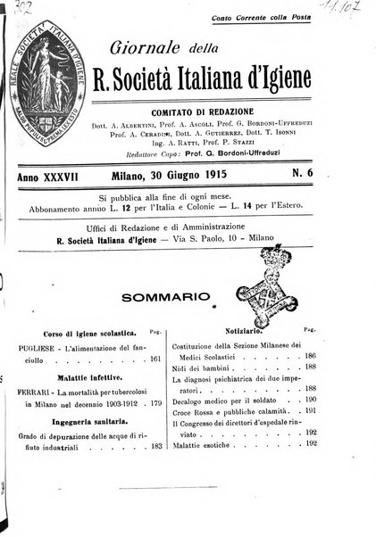 Giornale della Società italiana d'igiene