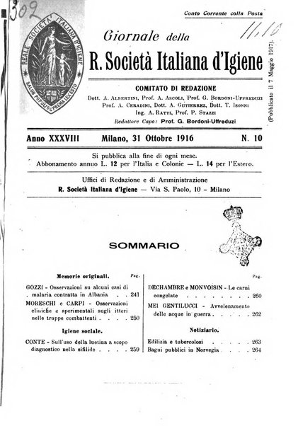 Giornale della Società italiana d'igiene