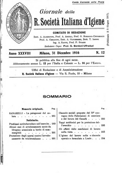 Giornale della Società italiana d'igiene