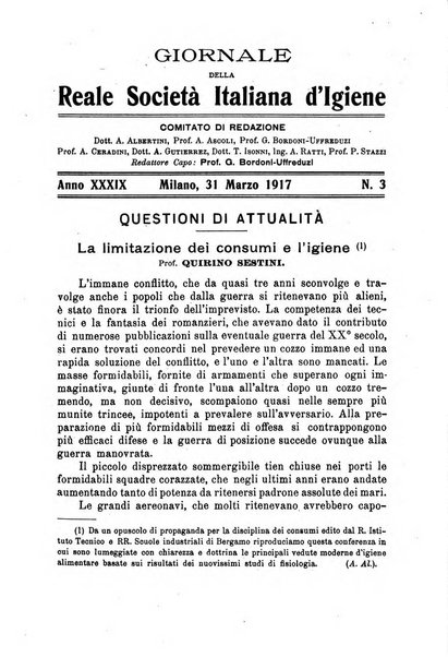 Giornale della Società italiana d'igiene