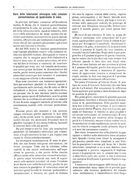 Supplemento al policlinico periodico di medicina, chirurgia ed igiene