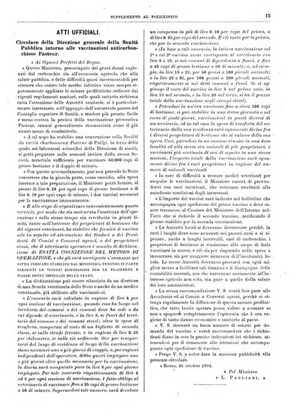 Supplemento al policlinico periodico di medicina, chirurgia ed igiene