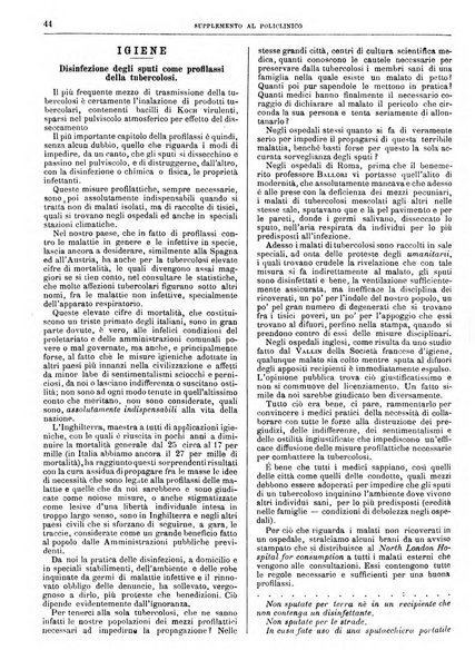 Supplemento al policlinico periodico di medicina, chirurgia ed igiene