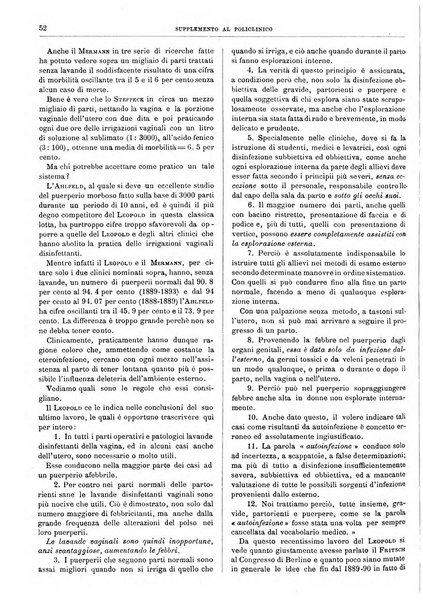 Supplemento al policlinico periodico di medicina, chirurgia ed igiene