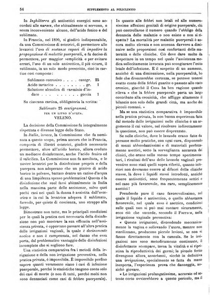 Supplemento al policlinico periodico di medicina, chirurgia ed igiene