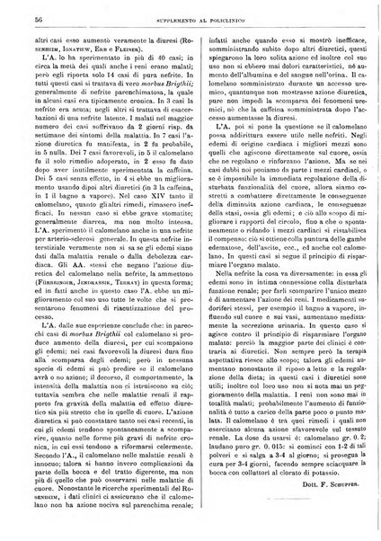 Supplemento al policlinico periodico di medicina, chirurgia ed igiene