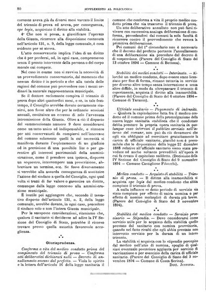 Supplemento al policlinico periodico di medicina, chirurgia ed igiene