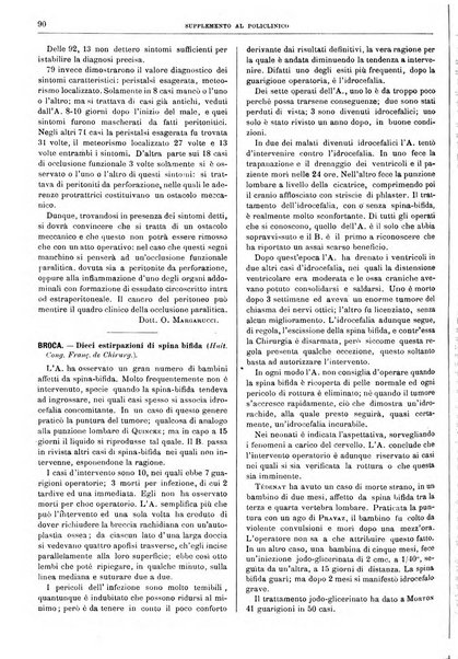 Supplemento al policlinico periodico di medicina, chirurgia ed igiene