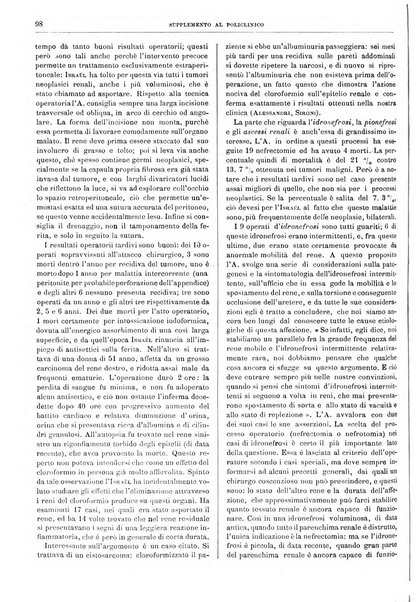 Supplemento al policlinico periodico di medicina, chirurgia ed igiene