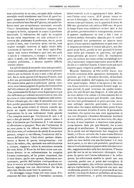 Supplemento al policlinico periodico di medicina, chirurgia ed igiene